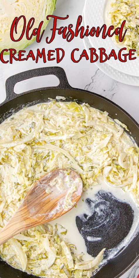 Cabbage Cooked In Milk, Keto Creamed Cabbage Recipes, Cabbage Noodle Alfredo, Braised Cabbage With Horseradish Cream, Cabbage And Cream Cheese Recipes, Butter Cabbage Recipes, Cooking Cabbage Recipes, Creamy Cabbage Recipes, Cream Cabbage Recipes