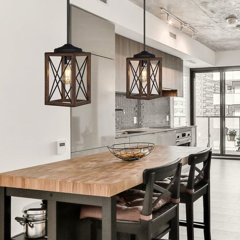 Diy Farmhouse Ideas, Industrial Style Pendant Lights, Hanging Lights Kitchen, Farmhouse Light Fixtures, Farmhouse Pendant Lighting, Metal Hanging Lights, Kitchen Pendant Lighting, Farmhouse Dining Room, Farmhouse Lighting