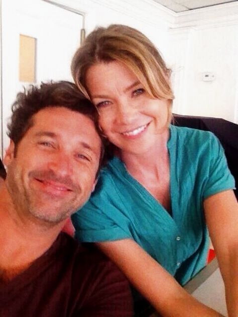 Ellen Pompeo Patrick Dempsey, Greys Anatomy Derek, Meredith And Derek, Greys Anatomy Characters, Greys Anatomy Cast, Ellen Pompeo, Grey Pictures, Grey's Anatomy Quotes, Sandra Oh