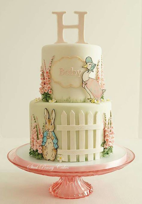 www.cakecoachonline.com - sharing....Beatrix Potter cake Beatrix Potter Cake, Cake Paris, Peter Rabbit Cake, Peter Rabbit Birthday, Peter Rabbit Party, Rabbit Cake, Christening Cake, Baby Shower Cake Topper, Easter Cakes