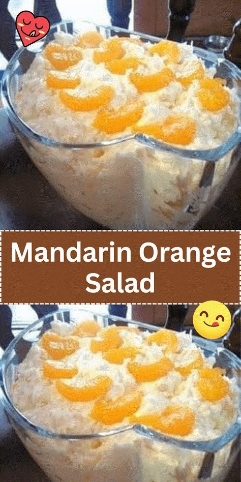 Mandarin Orange Salad is a light and refreshing salad that balances the sweetness of mandarin oranges with the crunch of lettuce, sliced almonds, and a tangy dressing. The salad typically includes a mix of lettuce greens, mandarin orange segments, toasted almonds, and a dressing made from a combination of orange juice, vinegar, honey, and Dijon mustard. It is tossed together just before... Mandarin Orange Dessert Recipes, Mandarin Orange Jello Salad, Orange Fruit Salad, Orange Recipes Dessert, Orange Salad Recipes, Orange Jello Salads, Mandarin Salad, Mandarin Orange Salad, Orange Dessert