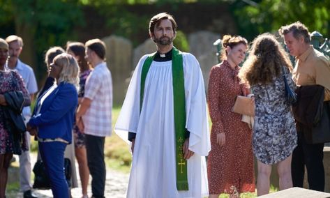 Step aside, Hot Priest from Fleabag, as a first-look at David Tennant from the upcoming... Dolly Wells, Steve Pemberton, Stanley Tucci, Pam And Tommy, Inside Man, Steven Moffat, Bbc Drama, New Tv, Autumn 2022