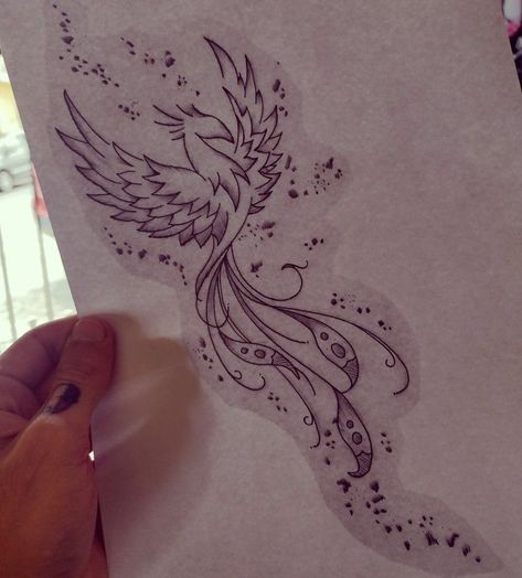 Whimsical Phoenix Tattoo, Phoenix Tattoo Ideas For Women, Phoenix Tattoo Women, Phoenix Tattoo Feminine, Saved Tattoo, Phoenix Tattoo Design, Small Pretty Tattoos, Fire Tattoo, Red Ink Tattoos