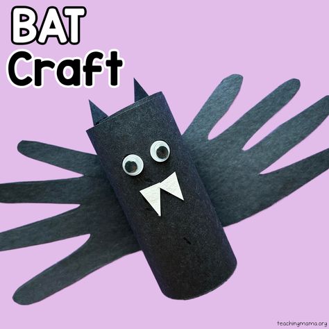 Bat Toilet Paper Roll Craft Halloween Toilet Paper Roll, Halloween Toilet Paper Roll Crafts, Toilet Paper Roll Bat, Homemade Drum, Halloween Toilet Paper, Matching Games For Toddlers, All About Bats, Toilet Paper Roll Craft, Halloween Treat Holders