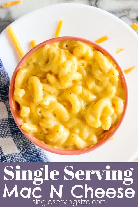 Kraft Singles Mac And Cheese, Easy Single Serve Meals, Mac And Cheese Recipe Microwave, Single Serve Mac And Cheese Recipe, Easy Mac And Cheese Recipe, Age Reg, Healthy Mac N Cheese, Easy Mac N Cheese, Easy Mac And Cheese