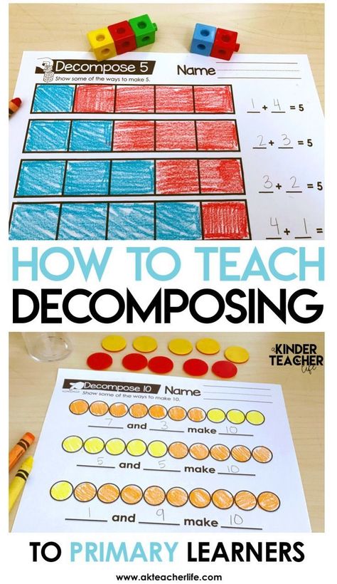 How to teach primary learners how to decompose numbers using hands-on activities Numbers Kindergarten Worksheets, Decomposing Numbers Kindergarten, Early Numeracy, Decomposing Numbers, Math Center Games, Number Lines, Eureka Math, Numbers Kindergarten, Math Center Activities