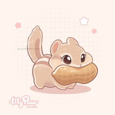 🌸🍃Lily Paw🍃🌸 on Instagram: "🥜🐿️🥜 Shares and saves are very appreciated!! 🥜🐿️🥜 . For a while I've been wanting to express my love for all animals with a personal challenge where I choose a random animal photo and I draw it in my style! It is also a very great way to practice my cutiefying skills 🤭 For the first one I had to choose this chipmunk carrying a peanut (👉🏻 swipe to see the original photo!) and I'm super pleased with the result 🥰✨ Why are chipmunks SO cute???? 🥺💗 . . . . Kawaii Cat Drawing, Cute Animal Art, Character Artist, Cute Kawaii Animals, Cute Animal Drawings Kawaii, Little Drawings, Cute Doodle, Cute Doodles Drawings, Cute Kawaii Drawings