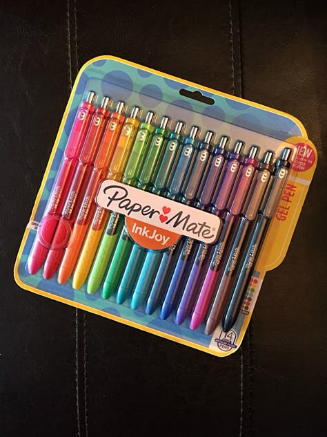 Papermate Gel Pens, Inkjoy Pens, Middle School Essentials, Paper Mate Pens, School Wishlist, Pretty School Supplies, School Material, Stationery Obsession, Cute Stationary School Supplies