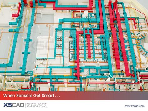 Energy consumption can be monitored and controlled easily with smart control units and sensors. Building owners can measure, monitor and control energy consumption by controlling heating/cooling systems connected to their smartphones or tablets. Hvac Design, Bim Model, Get Smart, Sustainable Building, Building Code, Design Engineering, New Home Construction, Energy Consumption, Engineering Design