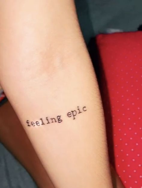 I Was Feeling Epic Tattoo, Tvd Tattoos Ideas, I Was Feeling Epic, Fandom Tattoos, Hindu Tattoos, Inspo Tattoo, Epic Tattoo, Chest Tattoos For Women, Stylist Tattoos