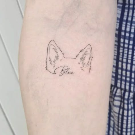 dog ears fluffy outline tattoo Dogs Ears Outline Tattoo, Dog Ear Memorial Tattoo, Corgi Head Outline Tattoo, Pet Silloute Tattoo, Dog Ear Outline Tattoo Silhouettes, Gsd Ear Tattoo, Outline Of Dogs Head Tattoo, Labrador Retriever Ear Tattoo, Akita Tattoo Minimalist