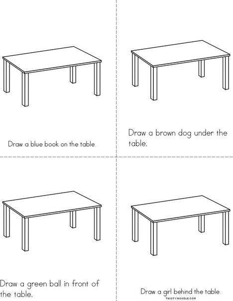 Draw the items- on, under, front, behind Book from TwistyNoodle.com Prepositions Kindergarten, Word Family Books, Preposition Worksheets, Baby Development Activities, Free Time Activities, Abc Worksheets, Twisty Noodle, English Activities For Kids, Chinese Lessons