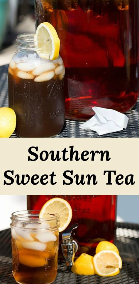 Sweet Tea is about as southern as you can get.  Southern Sweet Sun Tea is how we roll at Pear Tree Kitchen! #recipes Sun Tea Recipes, Sweet Tea Recipes, Eclipse Party, Southern Sweet Tea, Sun Tea, Iced Tea Recipes, Tea Drinks, Pear Tree, Southern Food