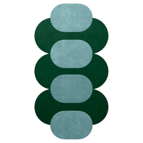 Modern Style Hand-Tufted Rug Wi Blue Curved Rug, Flooring Texture, Funky Rugs, Green Circle, Solid Color Rug, Carpet Styles, Oval Rugs, Blue Carpet, Blue Circle