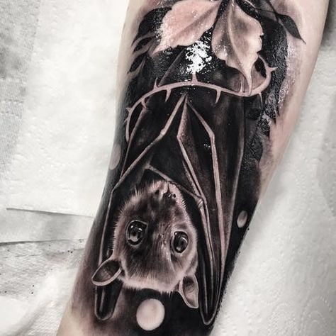 Vampire Bat Tattoo, Gothic Bat Tattoo, Arm Tattoos For Women Upper, Bats Tattoo Design, Black Cat Tattoos, Explore Tattoo, Bat Tattoo, Flower Tattoo Arm, Tattoo Now