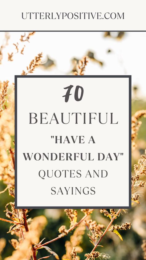 70 Beautiful Have A Wonderful Day Quotes Have A Wonderful Day Quotes, Good Memories Quotes, Wonderful Day Quotes, Great Day Quotes, Making Decisions, Good Day Quotes, Have A Wonderful Day, Day Quotes, Memories Quotes