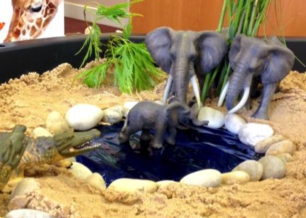 Small world play and how it supports learning Elmer Elephant, Elephant Habitat, Elmer The Elephants, Summer Kid, Dear Zoo, Tuff Spot, Sand Tray, Children's Games, Elder Brother