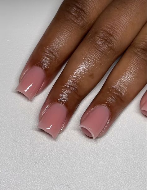 Girly Dip Powder Nails, Clean Set Nails, Short Natural Color Nails, Dip On Real Nails, Shorties Nails Nude Pink, Short Square Nude Nails, Bubble Bath Pink Nails, Light Pink Square Nails, Short Polygel Nails