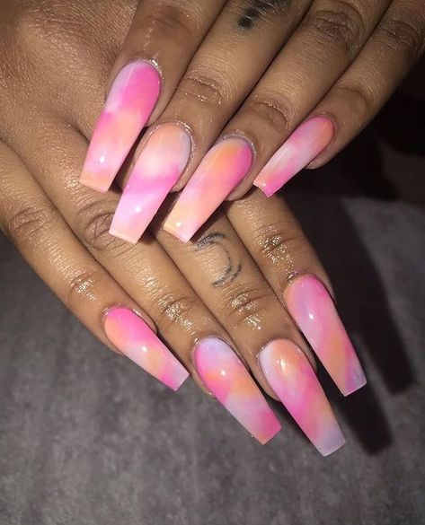 Tie Dye Nails Acrylic, Bright Nail Colors, Best Nail Designs, Tie Dye Nails, Art Design Ideas, Shiny Nails, Nail Swag, Fabulous Nails, Dream Nails