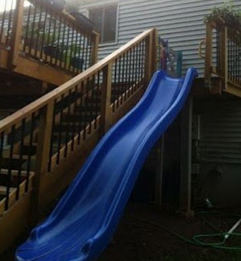 Top 10 Climb and Ride Stair Slides Deck Slide, Deck Stairs, Play Yard, Have Inspiration, Decks And Porches, Backyard Fun, Deck Design, My Dream Home, Future House