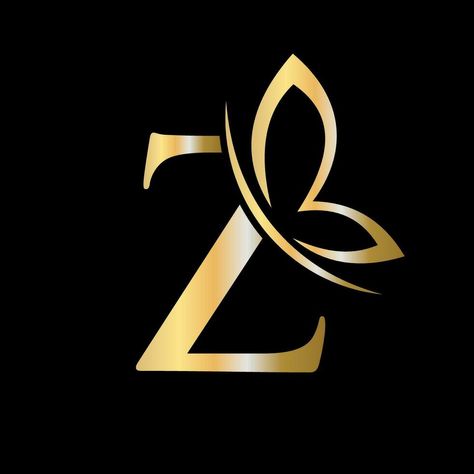 Letter Z Butterfly Logo Concept For Luxury, Beauty, Spa and Fashion Symbol Z Letter Design, Z Logo Design, Design With Letters, Modern Design Trends, Cosmetic Logo, Butterfly Logo, Colour Pencil, Gown Styles, Creative Profile Picture