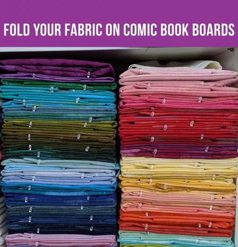 VIDEO: How to Fold your Fabric on Comic Book Boards - Sew Sweetness Sewing Area, Sewing Room Storage, Comic Boards, Sew Sweetness, Thread Storage, Sewing Room Design, Quilting Videos, Sewing Room Organization, Fabric Cards