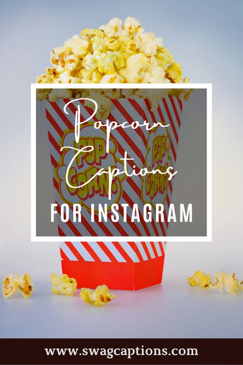 Popcorn Marketing Ideas, Funny Popcorn Quotes, Cinema Captions, Snack Quotes Funny, Cinema Captions For Instagram, Popcorn Captions, Popcorn Sayings, Popcorn Ads, Tips Jar Ideas Funny