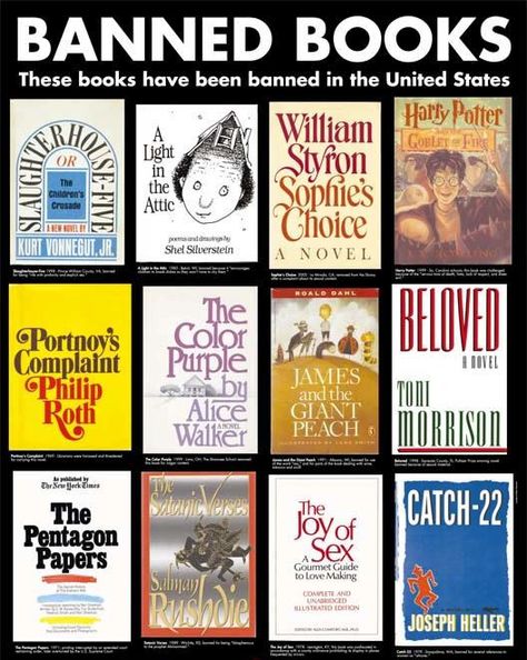 Banned Books - These books have been banned in the United States (poster?) Book Challenge, Banned Books, Book Week, Book List, Book Nooks, The Freedom, I Love Books, Reading Lists, Love Book