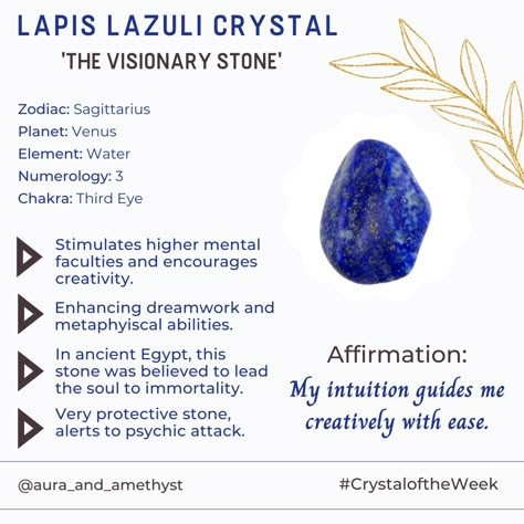 Gemstones And Meanings, Lapis Lazuli Witchcraft, Lapis Lazuli Meaning Crystals, Lapis Lazuli Properties, Lapis Lazuli Crystal Meaning, Energy Stones Crystal Healing, Stones For Healing, Releasing Anger, Lapis Lazuli Meaning