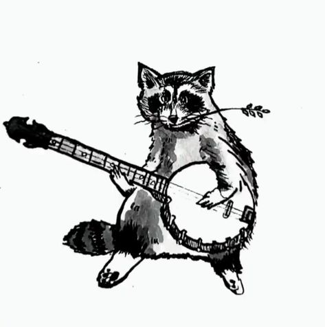 Animal Playing Instrument, Instrument Tattoo, Animals Playing Instruments, Playing Instrument, Animals Playing, Traditional Tattoo Art, Inspirational Tattoos, Traditional Tattoo, Art Tattoo