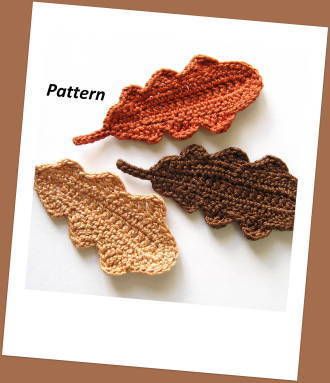 Oak Leaves Crochet Pattern | YouCanMakeThis.com Crocheted Leaves, Crochet Thanksgiving, Leaves Crochet, Leaf Applique, Crochet Thread Size 10, Bandeau Au Crochet, Crochet Leaf, Crochet Leaf Patterns, Fall Crochet Patterns