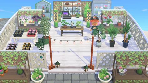 Plant Shop Acnh Ideas, Animal Crossing Florist Shop, Flower Shop Acnh Design, Acnh Florist Shop, Animal Crossing Flower Shop Ideas, Acnh Flower Shop Ideas, Acnh Flower Shop Design Code, Acnh Garden Shop, Animal Crossing Plant Shop