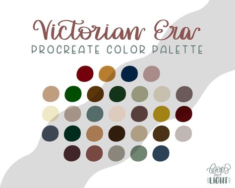 Victorian Era Color Palette Procreate Palette Victorian Style - Etsy Bridgerton Moodboard, Gothic Color Palette, Victorian Color Palette, Home Colour Palette, Paint For House, Victorian House Colors, Cozy Minimalist Home, Victoria Era, Color Palette For Procreate