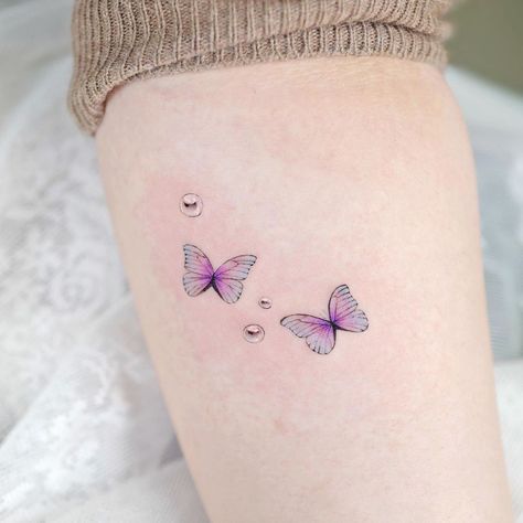 Transformation Butterfly, Pastel Tattoo, Pastel Butterfly, Finger Tattoo Designs, Butterfly Tattoos For Women, Ribbon Tattoos, Beautiful Meaning, Kawaii Tattoo, Little Butterfly