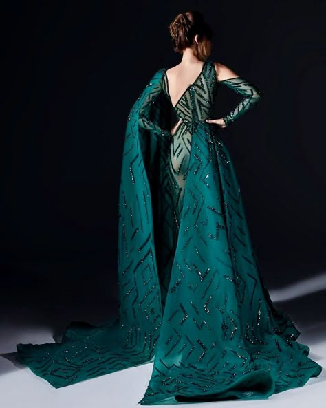 Étoile — Marwan & Khaled | Spring/Summer 2021 Couture Teal Gowns, Teal Gown, Pretty Quinceanera Dresses, Classy Prom Dresses, Fantasy Dresses, Prom Dress Inspiration, Pretty Prom Dresses, فستان سهرة, Beautiful Gowns