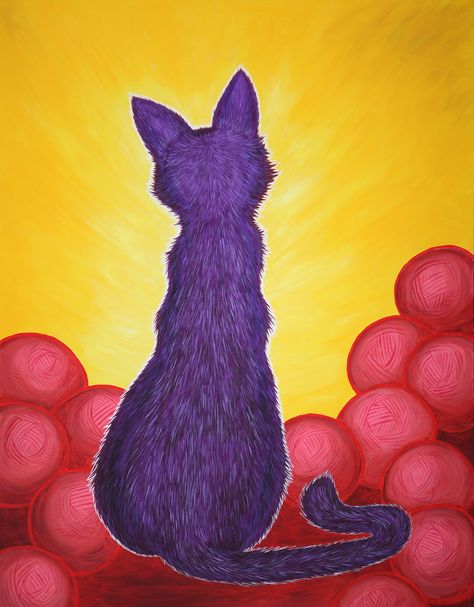 Cat Butt Pop Art Cat, Raccoon Art, Funny Art Prints, Art Deco Wall Art, Colorful Cat, Deco Wall, Art Deco Wall, Cat Artwork, Purple Cat