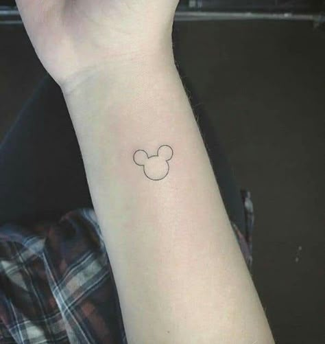 Mouse Outline Tattoo, Tiny Disney Tattoo, Mouse Outline, Mickey Mouse Outline, Mickey Tattoo, Mouse Tattoo, Mickey Mouse Tattoo, Tiny Tattoos For Women, Mouse Tattoos