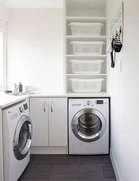 16+ Brilliant Small Functional Laundry Room Decoration Ideas - lmolnar Corner Storage Laundry Room, Laundry Room Design Corner, Laundry Corner Small Spaces, Small Corner Laundry Room Ideas, Laundry Corner Sink, Corner Laundry Sink, Small Laundry With Sink, Small Laundry Corner, Small Corner Laundry