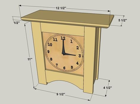 Mantel Clock with Free Printable Dial | Kreg Tool Diy Wood Mantle, Woodworking Plans Clocks, Wooden Clock Plans, Diy Mantle, Clock Face Printable, Wood Clock Design, Wood Mantle, Woodworking Inspiration, Outdoor Furniture Plans