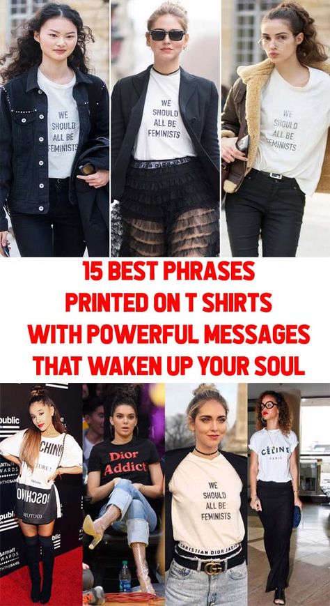 15 Best Phrases printed on t shirts with powerful messages that waken up your soul #t shirtquotes #best tshirtquotesever #tees #teeshirts #shirts #merch #cool t shirtquotes Teeshirt Quotes, T Shirt Quotes Women, Quotes T Shirt, Popular T Shirts, Cheap Comfortable Text Print T-shirt, Cheap Fun T-shirt With Text Print, Trendy Quote Print T-shirt For Everyday, Graphic Tee T-shirt With Quote Print In Relaxed Fit, T Shirt Text Design