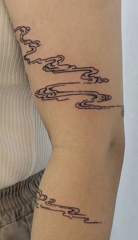 Wind Tattoo, Cloud Tattoo Design, Funky Tattoos, Clever Tattoos, Cloud Tattoo, Elbow Tattoos, Art Tattoos, Dope Tattoos, Online Group