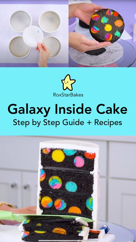 Cake Inside A Cake, Edible Planets Solar System, Galaxy Cake Recipe, Galaxy Pour Cake, Space Cake With Planets, Space Galaxy Cake, Galaxy Cake With Planets, Cake Pop Planets, Solar System Cake Ideas