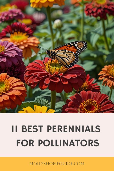 Looking to create a beautiful garden that attracts bees, butterflies, and hummingbirds? Check out our top picks for the best flowers for pollinators! Whether you're designing a pollinator-friendly garden or simply looking to attract more pollinators to your outdoor space, these blooms are perfect for the job. From perennials to annuals, we've got you covered with a variety of options that will keep your garden buzzing with life. Pollinator Flower Garden, Best Flowers For Bees And Butterflies, How To Attract Pollinators To Your Garden, Butterfly Garden Flowers, Flowers That Attract Pollinators, Front Yard Pollinator Garden, Perennial Pollinator Garden, Flowers For Bees And Butterflies, Pollinator Border