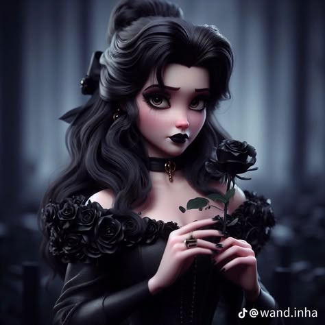 Emo Disney Princess, Gothic Disney Princesses, Gothic Disney, Emo Disney, Dark Disney Princess, Goth Disney Princesses, Kawaii Alt, Evil Princess, Goth Disney