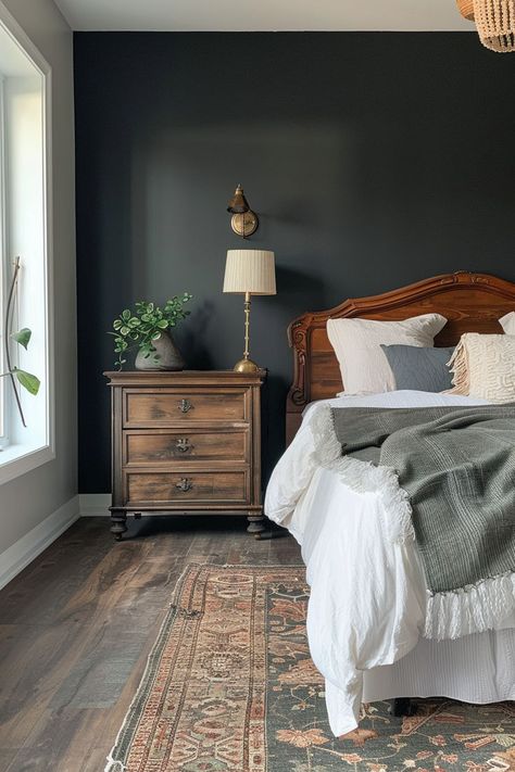 Get inspired with 29 dark bedroom ideas featuring modern accent walls. From minimalist to bold, find the perfect design for your bedroom. Click to see more and save the pin! Dark Bedroom Ideas, Bedroom Accent Wall, Dark Bedroom, Bedroom Accent, Accent Wall Bedroom, Wall Bedroom, Personal Space, Accent Walls, Going To Work