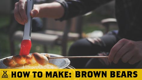 Brown Bears, A KOA Camping Recipe Favorite Food Over The Fire, Campfire Dinner Recipes, Vegetarian Camping Recipes, Vegetarian Camping, Camp Cooking Recipes, Camping Dessert Recipes, Koa Camping, Campfire Dinners, Campfire Desserts