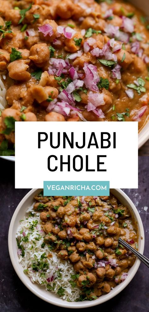 Punjabi chole is a North Indian chickpea curry with a unique and delicious blend of flavors. In this Instant Pot Punjabi chole, the beans cook in the Instant Pot in the sauce until they melt in your mouth! Serve with rice, naan, or flatbread. Indian Chickpea Curry, Punjabi Chole, Sweet Potato Lentil Curry, Butternut Squash Curry, Chole Masala, Vegan Instant Pot Recipes, Instant Pot Cookbook, Punjabi Food, Coconut Curry Chicken