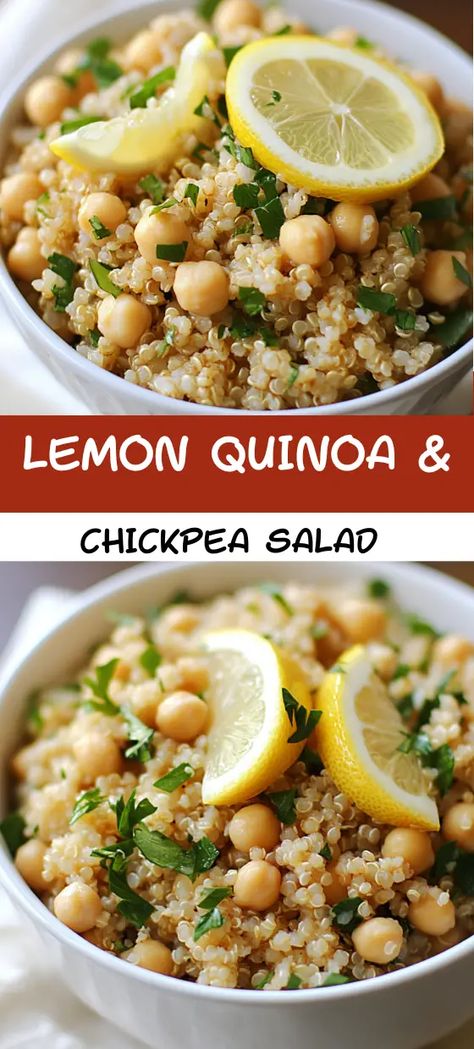 Lemon Quinoa & Chickpea Salad Chickpea Quinoa Salad, Quinoa Chickpea Salad, Chickpea Quinoa, Lemon Quinoa, Weight Watchers Recipes Desserts, Measuring Cups And Spoons, Fine Mesh Strainer, Mesh Strainer, Chickpea Salad