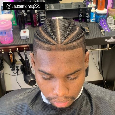 Men’s Braids Top, Cornrows With High Fade, Cornrow Ideas For Men Short Hair, High Top Braids Men Short, Braids With Undercut Men, Taper Fade Haircut Braids, Hightop Fade Cornrows Men, Cornrows With Taper Fade, 4 Braids Hairstyle Men