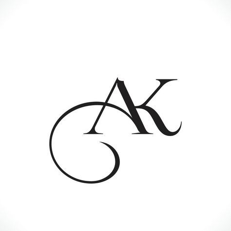 AK or KA initials monogram letter text alphabet logo design Ka Monogram, Ka Logo Design, A K Logo, K Symbol, Ak Logo Design, Ak Monogram, Alphabet Logo Design, Ak Logo, Invites Design